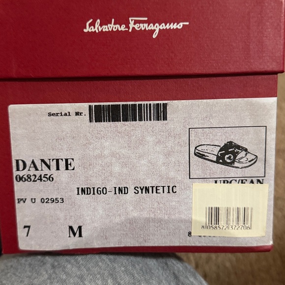 Salvatore Ferragamo Navy Slides main image 5